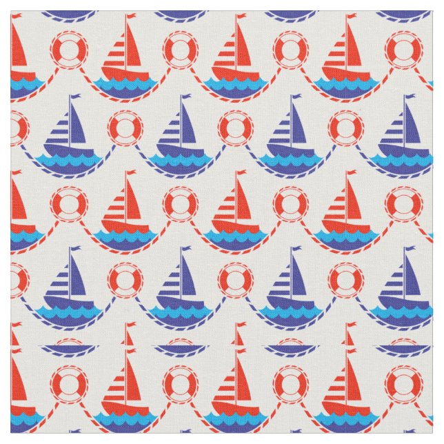 Sail Boat Pattern Fabric (Close Up)