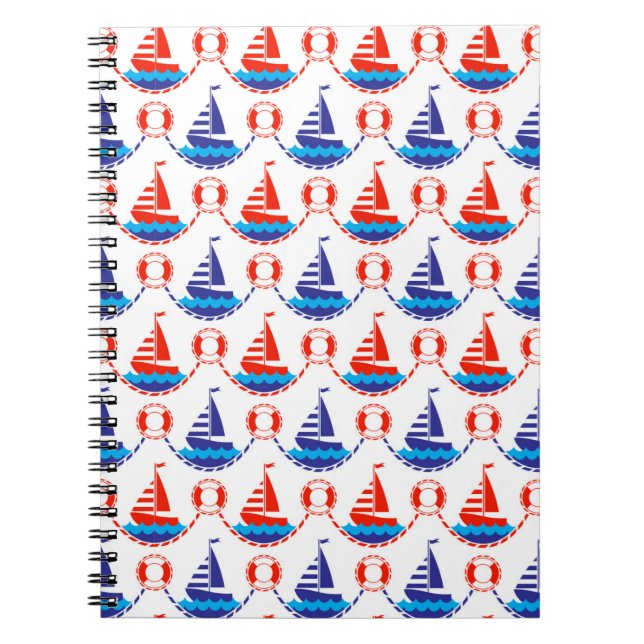 Sail Boat Pattern Notebook (Front)