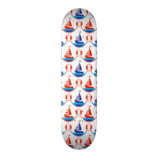 Sail Boat Pattern Skateboard