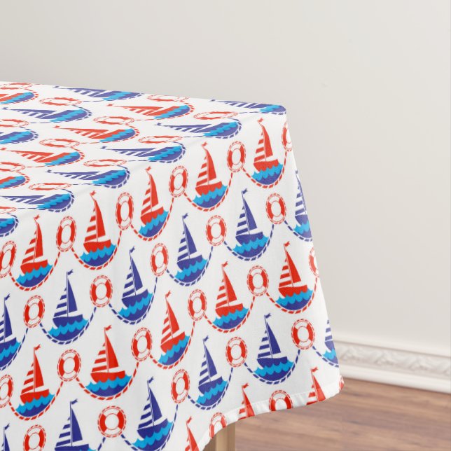 Sail Boat Pattern Tablecloth (In Situ)