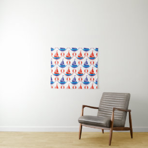 Sail Boat Pattern Tapestry
