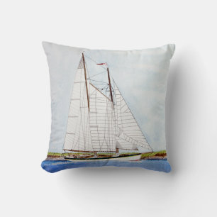 Sail Boat Sailing Ship Ocean Throw Couch Pillow