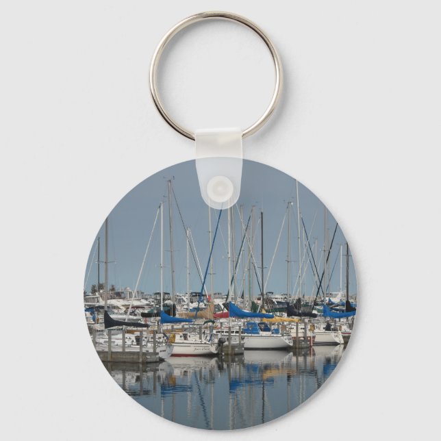 Sail Boat.Yachts Keychain (Front)