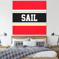 SAIL Bright Red Black White Orange Racing Stripes