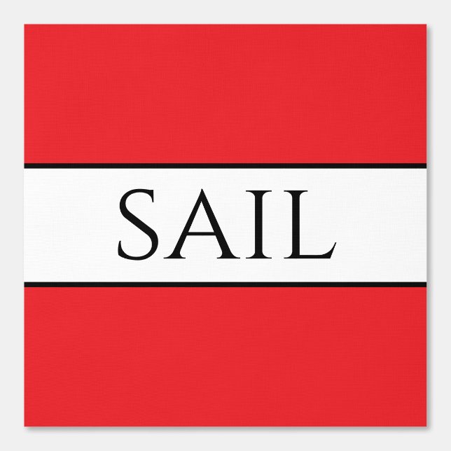 SAIL Fun Nautical Bright Red Black White Stripes Wallpaper (Front)