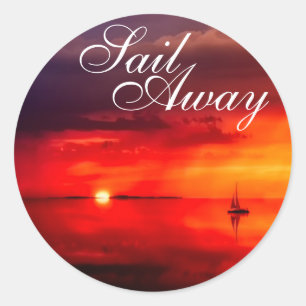 Sail into the Sunset Classic Round Sticker