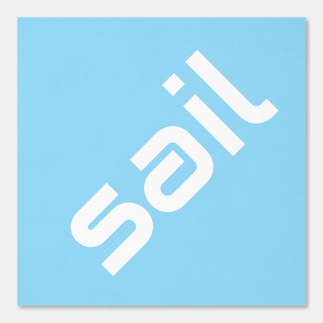 SAIL Modern White Text Light Blue Background Wallpaper (Front)