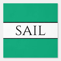 SAIL Nautical Black White Green Blue Stripes