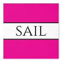SAIL Nautical Bright Pink Black White Stripes