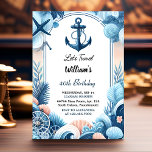 Sail Ocean Waves Travel Anchor Yacht 50th Birthday Invitation<br><div class="desc">Set sail for an unforgettable celebration with our "Sail Ocean Waves Travel Anchor Yacht" 50th Birthday Invitation! Join us as we embark on a nautical adventure, surrounded by the serene beauty of the ocean waves and the charm of a yacht. This elegant design promises a birthday celebration filled with the...</div>