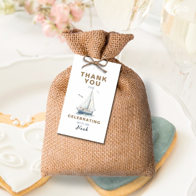 Sail on Over Sailboat Nautical Birthday Favour Tag (Creator Uploaded)