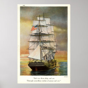 Sail on Thou Ship Vintage 1926 Poster
