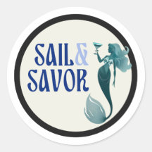 Sail & Savour Classic Round Stickers