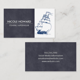 Sail Ship Fishing Business Card