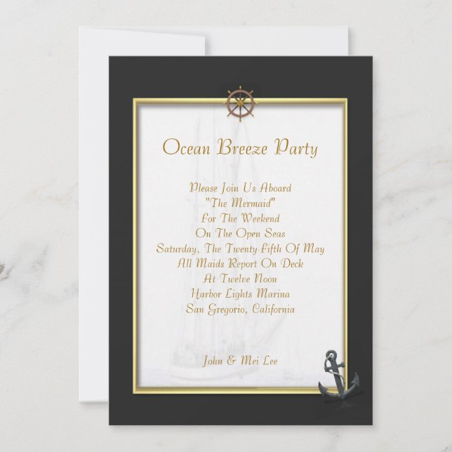 Sail Ship Invitation (Front)
