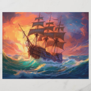 Sail Ship On A Stormy Sea