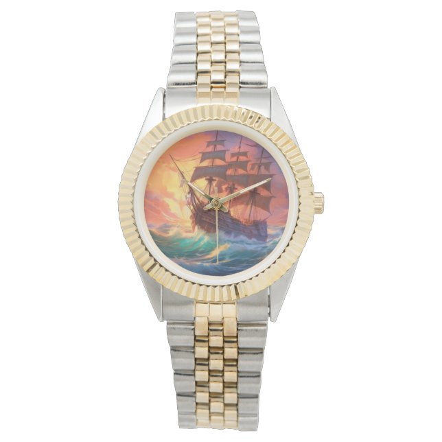 Sail Ship On A Stormy Sea Watch (Front)
