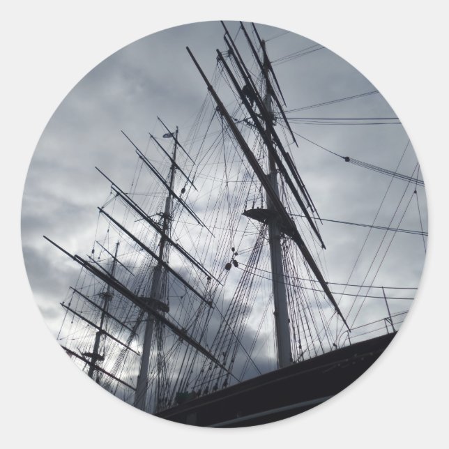 Sail Ship Round Sticker (Front)