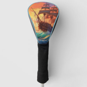 Sail Ship Stormy Sea Golf Driver Head Cover