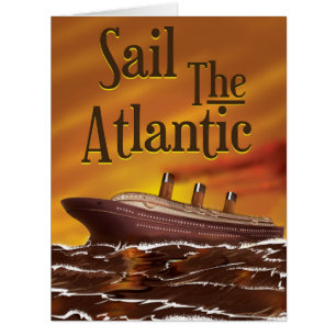 Sail the Atlantic vintage travel poster