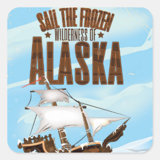 Sail the Frozen wilderness of Alaska Square Sticker
