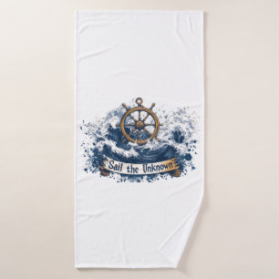 "Sail the Unknown" - Nautical-Inspired Design Bath Towel