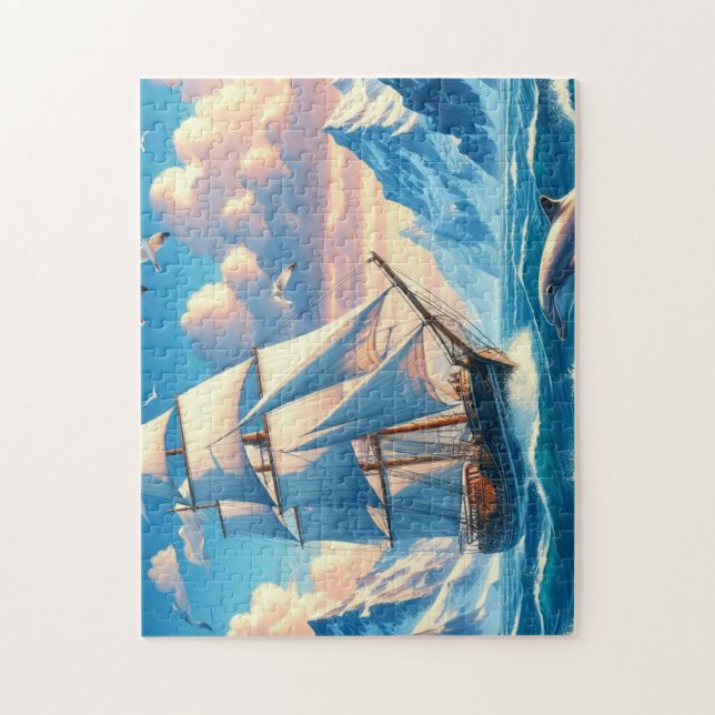 Sail with the Dolphin  Jigsaw Puzzle (Vertical)