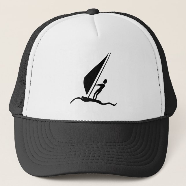 Sailboarding - Black Trucker Hat (Front)