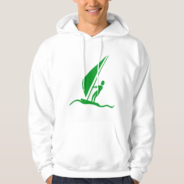 Sailboarding - Grass Green Hoodie (Front)