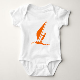 Sailboarding - Orange Baby Bodysuit