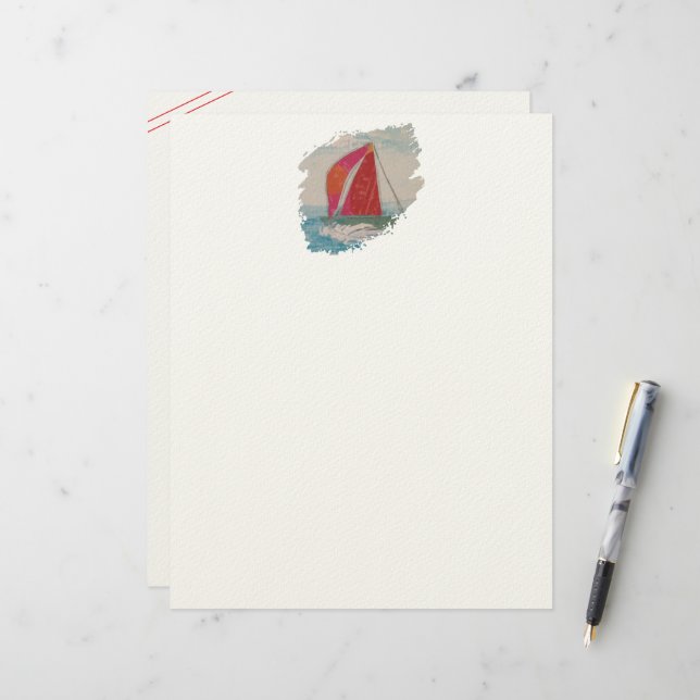 Sailboat-5 Paintstroke Letterhead (Front/Back In Situ)