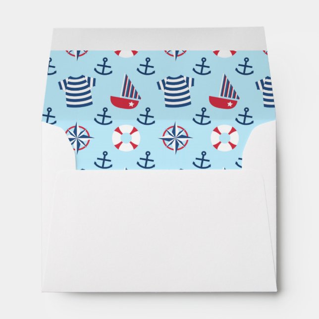 Sailboat Anchor Nautical Theme Envelope (Back (Bottom))