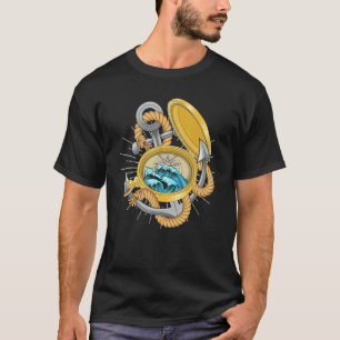 Sailboat Anchor Waves Compass Skipper Sailor Saili T-Shirt