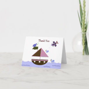 Sailboat and Airplane Thank You Card