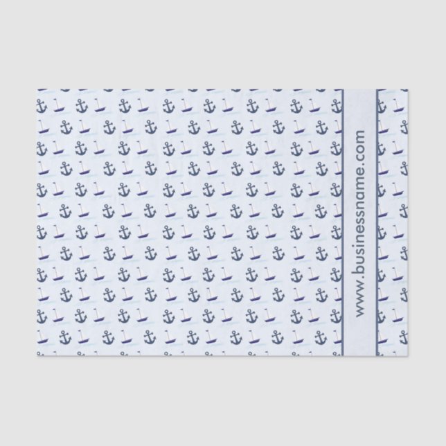 Sailboat and Anchor Custom Text Tissue Paper (Front)