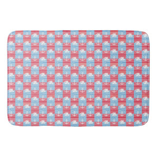 Sailboat and anchor pattern bath mat