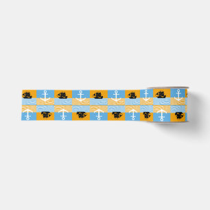 Sailboat and anchor pattern grosgrain ribbon