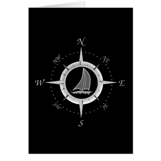 Sailboat And Compass Rose (Front)