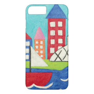 Sailboat and Hot Air Balloon with Cityscape Case-Mate iPhone Case