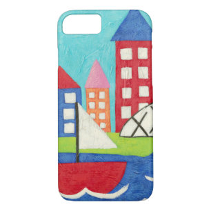 Sailboat and Hot Air Balloon with Cityscape Case-Mate iPhone Case