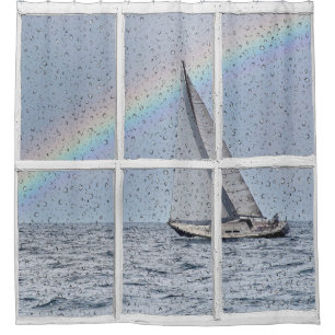 Sailboat and Rainbow in Window