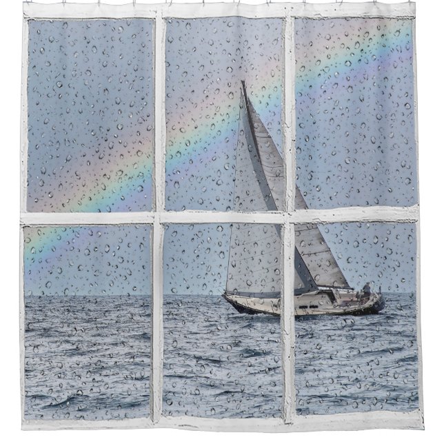 Sailboat and Rainbow in Window (Front)