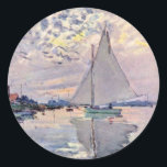 Sailboat At Le Petit-Gennevilliers By Claude Monet Classic Round Sticker<br><div class="desc">Sailboat At Le Petit-Gennevilliers By Claude Monet
Sailboat At Le Petit-Gennevilliersis A Work Of The Famous Artist,  Claude Monet. Drawn around 1874 Using  Oil On Canvas Technique and is located now at German Collection Simons .  
 
 Visit Our Store,  Zazzle.Com/Artcollection For More Dyck Anthonis Van Art Masterpieces.</div>