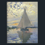 Sailboat at Le Petit-Gennevilliers by Claude Monet Notebook<br><div class="desc">Sailboat at Le Petit-Gennevilliers by Claude Monet.

Painted in 1874

This image is in the public domain</div>