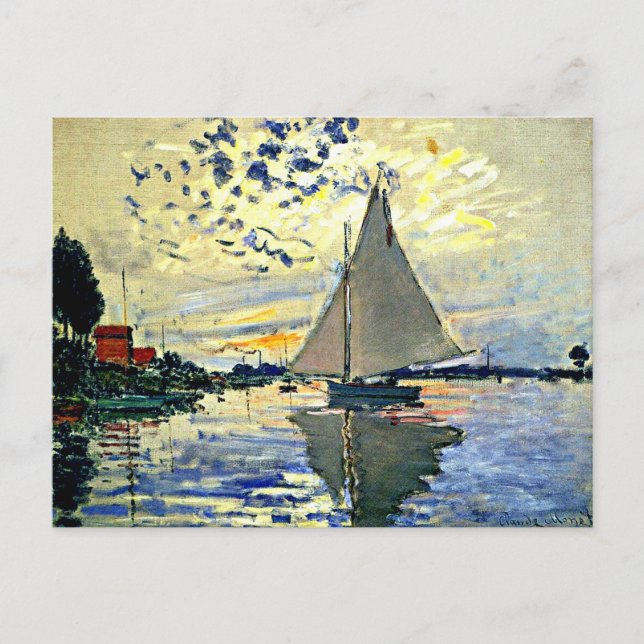 Sailboat at le Petit Gennevilliers Postcard (Front)