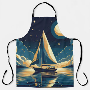 Sailboat at night apron