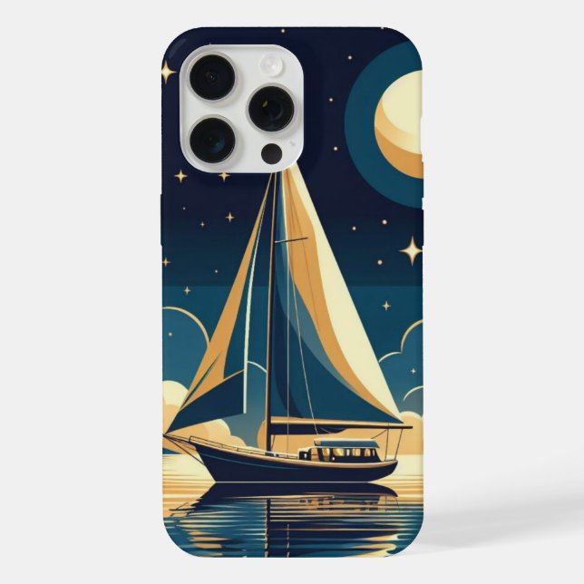 Sailboat at night iPhone case (Back)