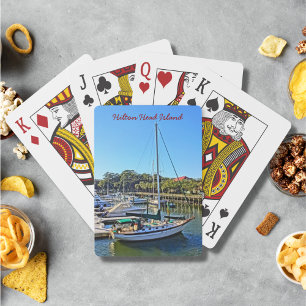 Sailboat At Shelter Cove Marina Hilton Head Island Playing Cards