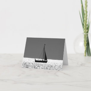 Sailboat at Sparkling Sea Note Card