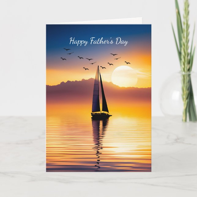 Sailboat At Sunset Father's Day Card (Front)